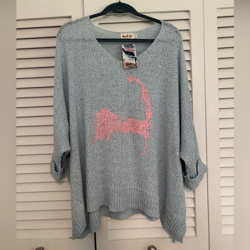 NWT Cape Cod summer weight 3/4 sleeve slouch sweater 🏖️ Beach Life sz XL-2XL